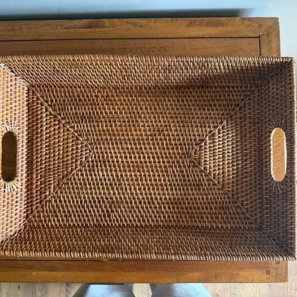 Rectangular Woven Rattan Serving Tray - Picture 5 of 7